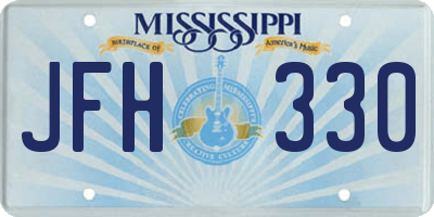 MS license plate JFH330