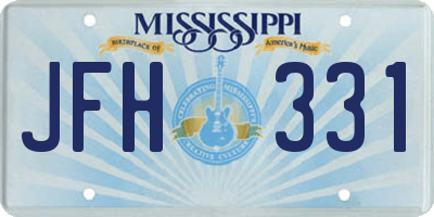 MS license plate JFH331