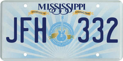 MS license plate JFH332