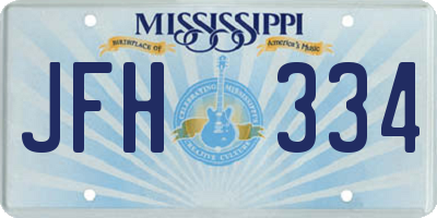 MS license plate JFH334