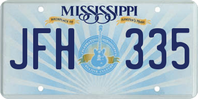 MS license plate JFH335