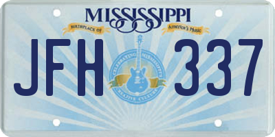 MS license plate JFH337