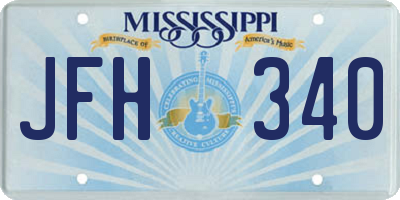 MS license plate JFH340
