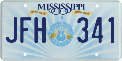 MS license plate JFH341