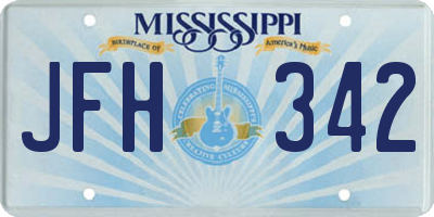 MS license plate JFH342