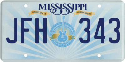 MS license plate JFH343