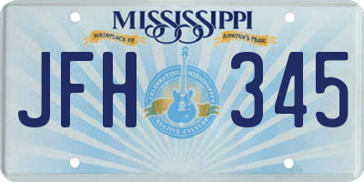 MS license plate JFH345