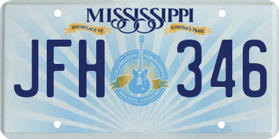 MS license plate JFH346