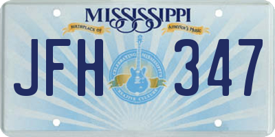 MS license plate JFH347