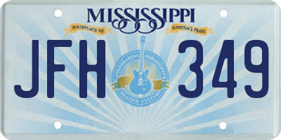 MS license plate JFH349