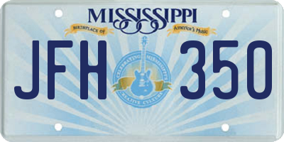 MS license plate JFH350