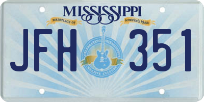 MS license plate JFH351