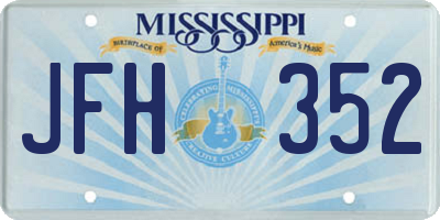 MS license plate JFH352