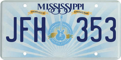 MS license plate JFH353