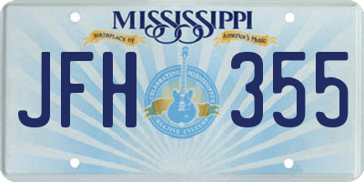 MS license plate JFH355