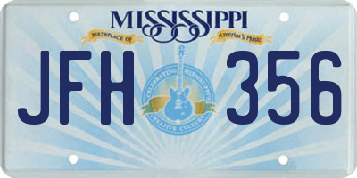 MS license plate JFH356