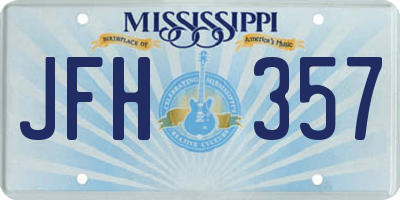 MS license plate JFH357