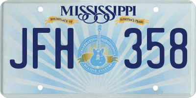 MS license plate JFH358