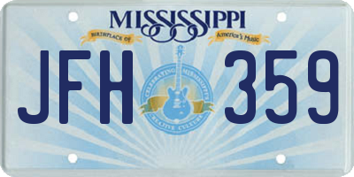 MS license plate JFH359