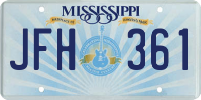MS license plate JFH361