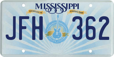 MS license plate JFH362