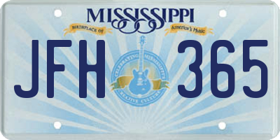 MS license plate JFH365