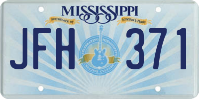 MS license plate JFH371