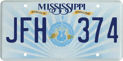 MS license plate JFH374