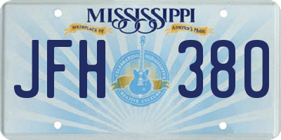 MS license plate JFH380