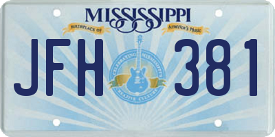 MS license plate JFH381