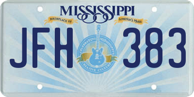 MS license plate JFH383