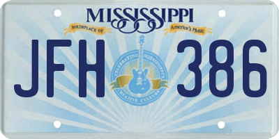 MS license plate JFH386