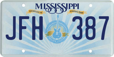 MS license plate JFH387