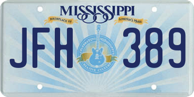 MS license plate JFH389