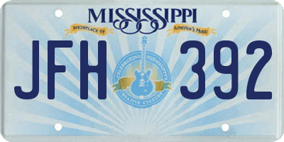 MS license plate JFH392