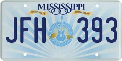 MS license plate JFH393