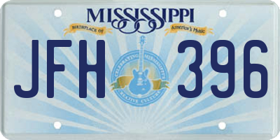 MS license plate JFH396