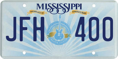 MS license plate JFH400