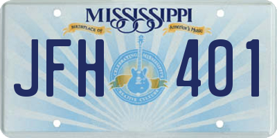 MS license plate JFH401