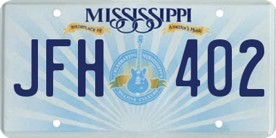 MS license plate JFH402