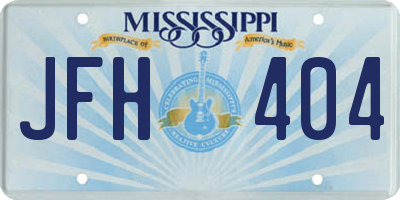MS license plate JFH404