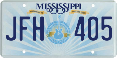 MS license plate JFH405