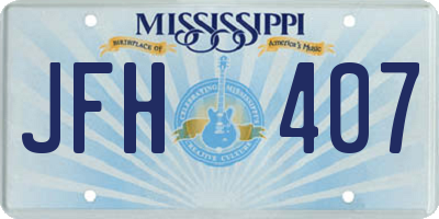 MS license plate JFH407