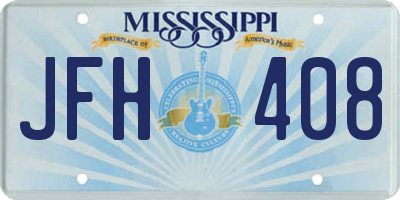 MS license plate JFH408