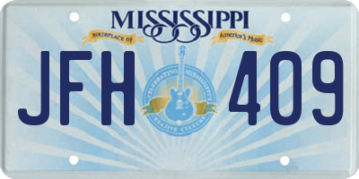MS license plate JFH409