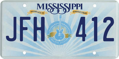 MS license plate JFH412