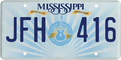 MS license plate JFH416