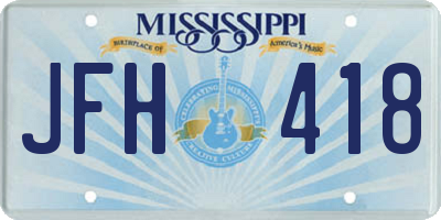 MS license plate JFH418