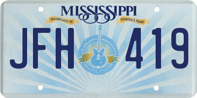 MS license plate JFH419