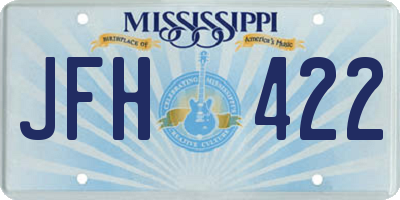 MS license plate JFH422